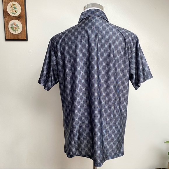 Vintage 90s Geometric Metallic Button Up Shirt - Picture 6 of 15